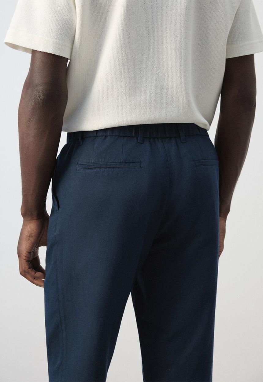 MANGO - Trousers Romelino - Navy