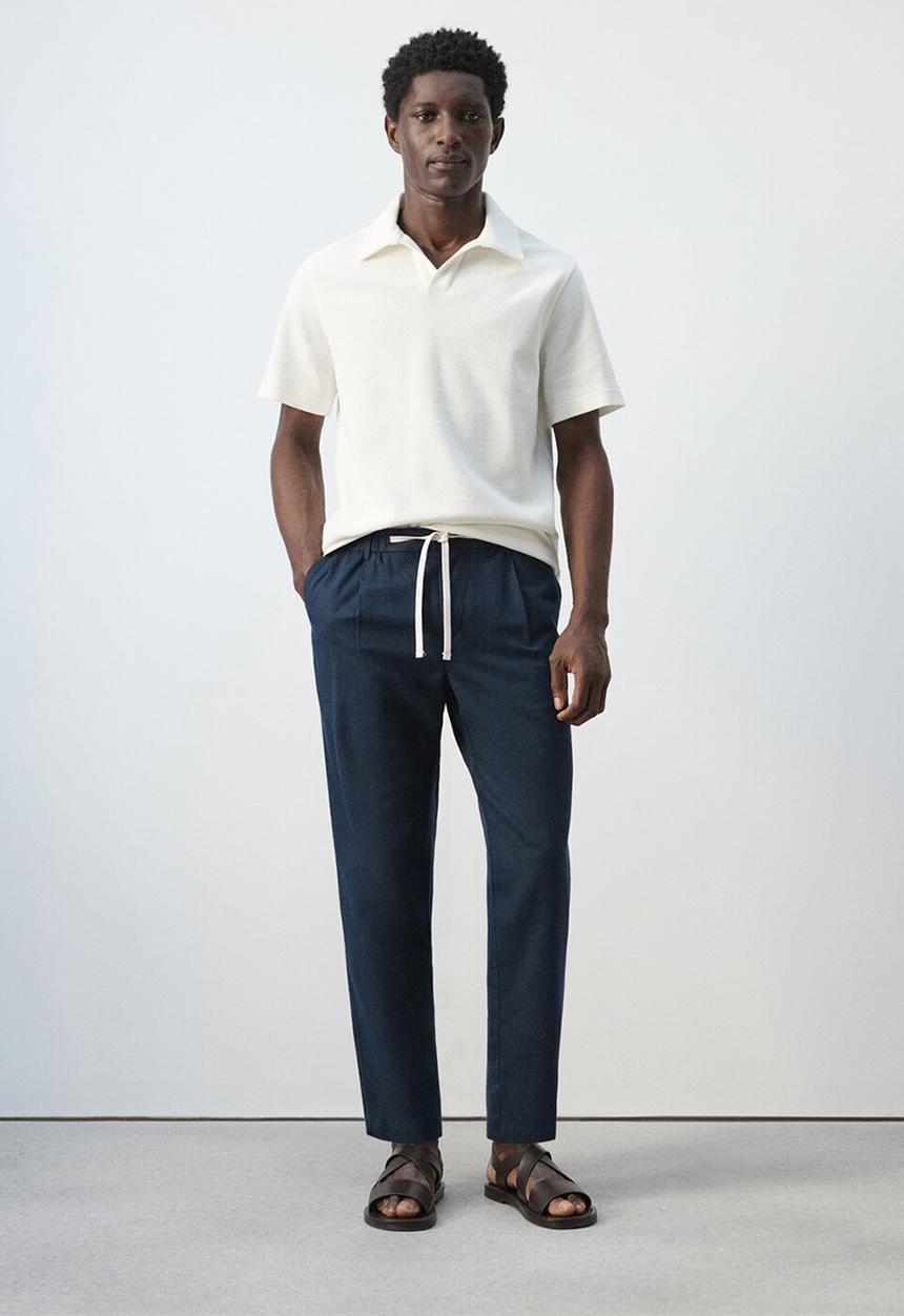 MANGO - Trousers Romelino - Navy