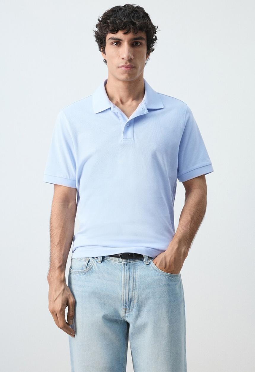 MANGO - Polo Shirt Rea - Sky-Blue