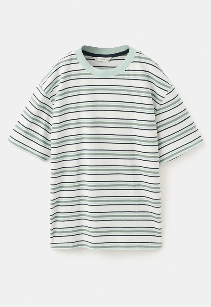 MANGO - T-Shirt MSTRIPE - Turquoise / Aqua