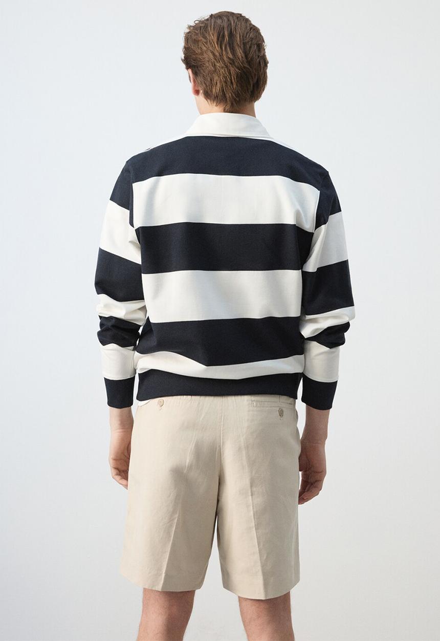 MANGO - Rugby Striped Sweatshirt Peter - White