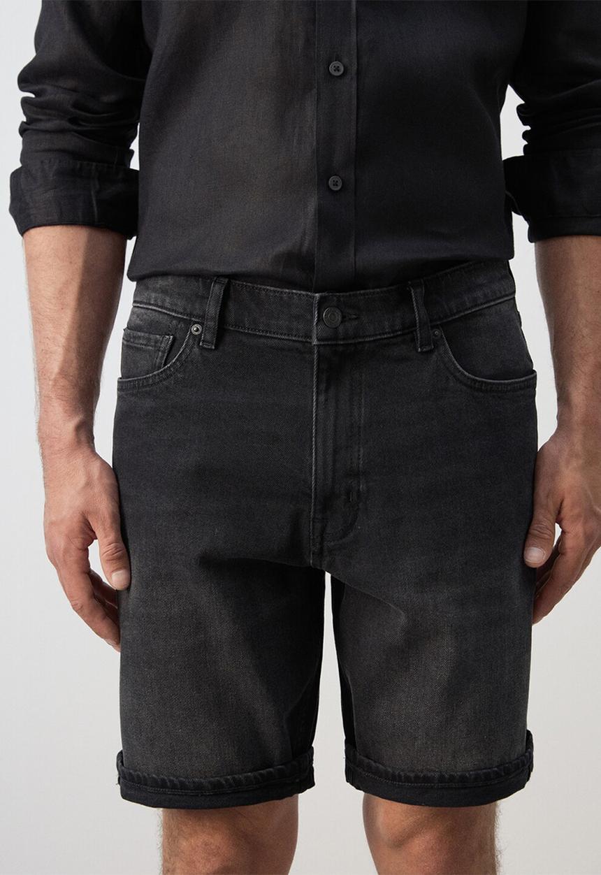 MANGO - Bermuda Shorts Rock - Black Denim