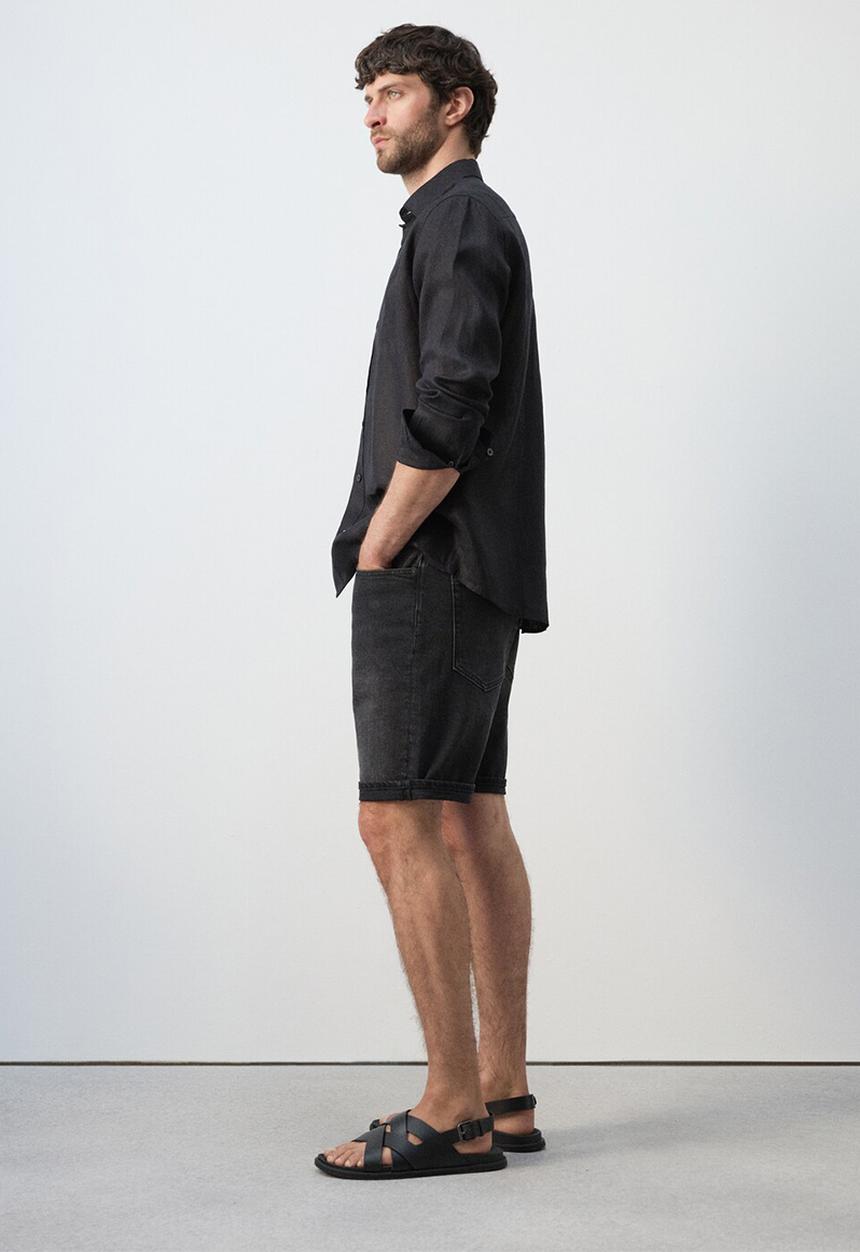 MANGO - Bermuda Shorts Rock - Black Denim