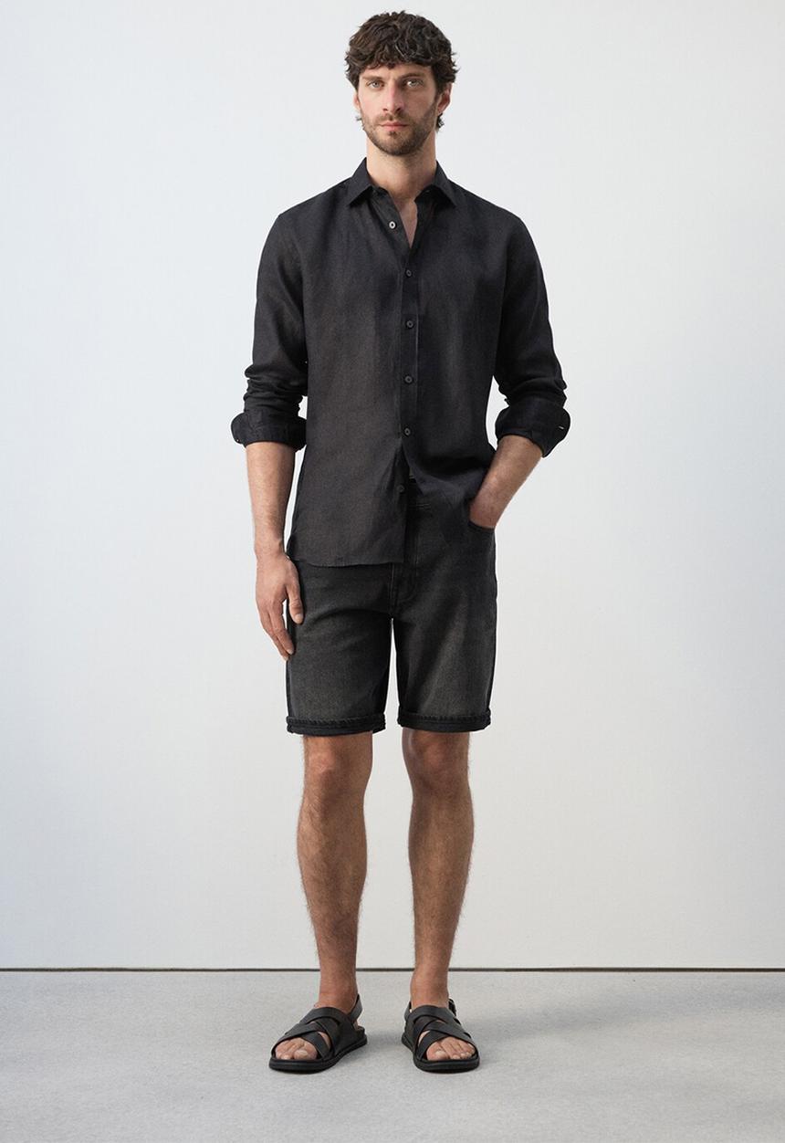MANGO - Bermuda Shorts Rock - Black Denim