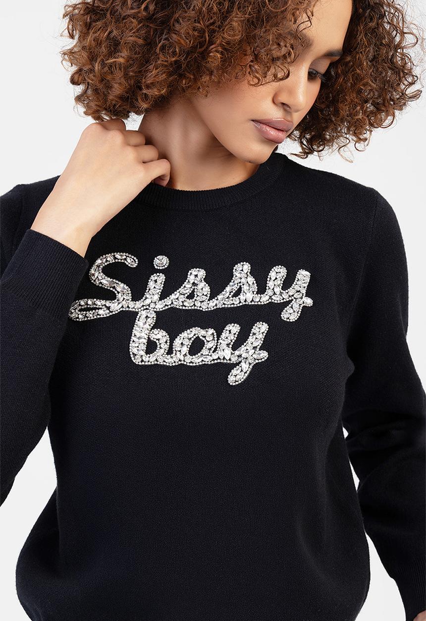 SISSY BOY - Walk Away Knit Jersey With Bling Branding - Black