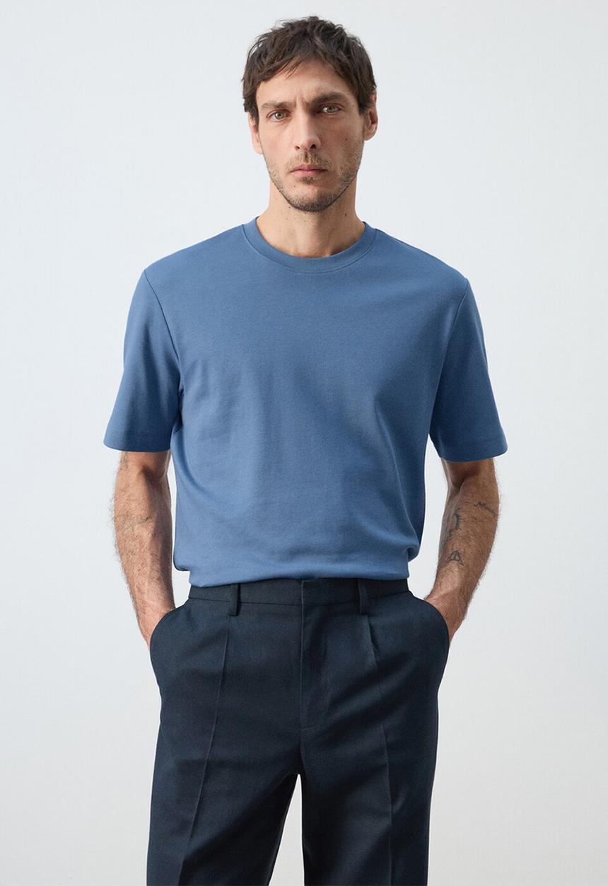 MANGO - T-Shirt Kimi - Whitish-Blue