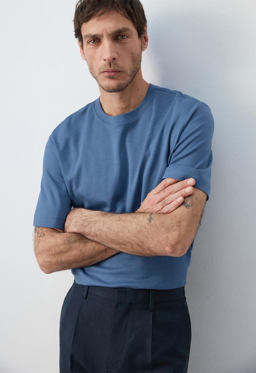 MANGO - T-Shirt Kimi - Whitish-Blue