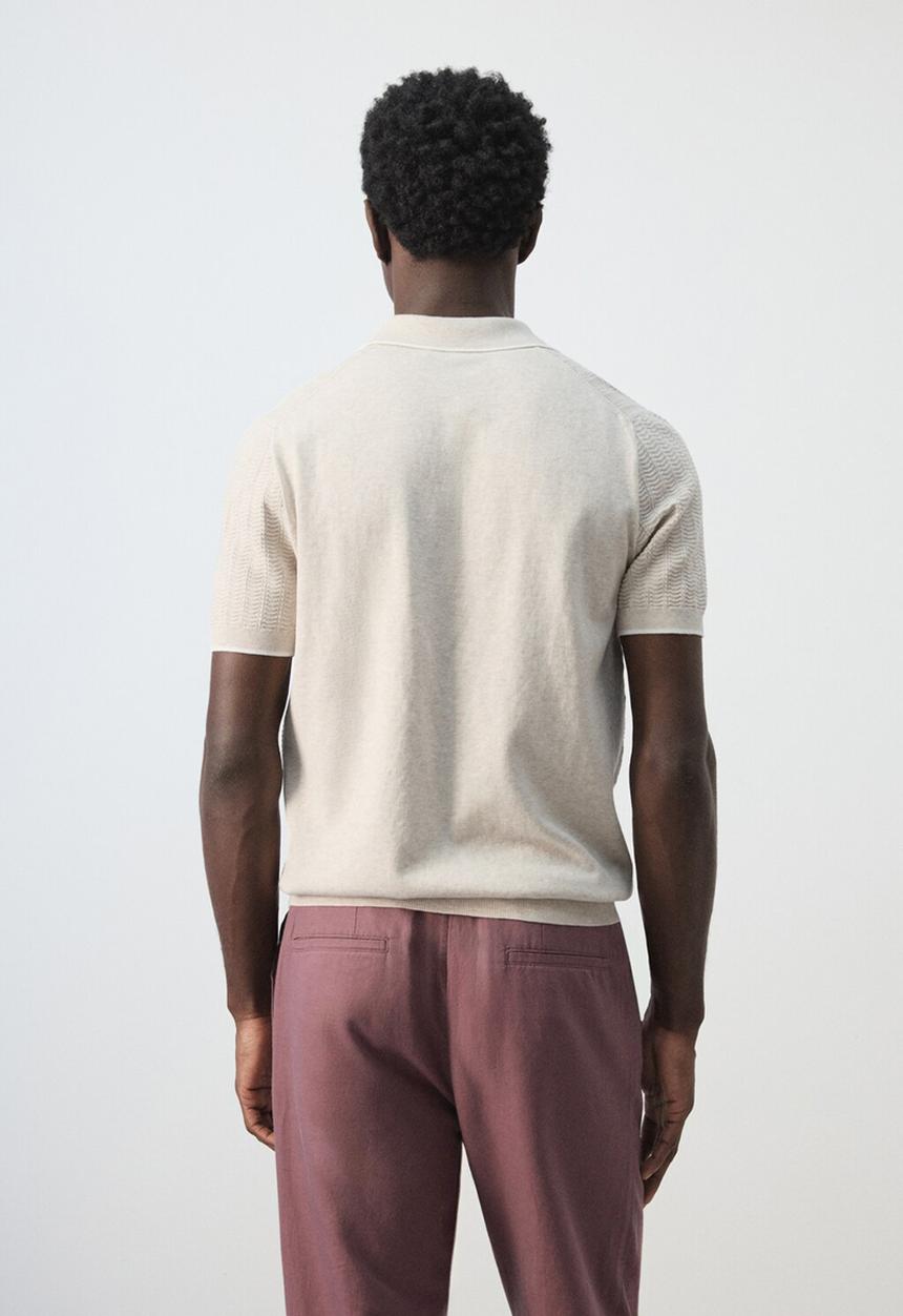 MANGO - Polo Shirt Tip - Sand