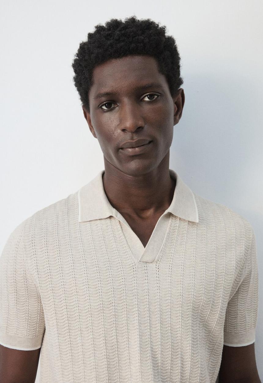 MANGO - Polo Shirt Tip - Sand