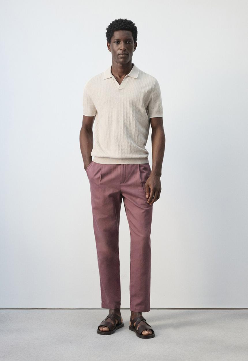 MANGO - Polo Shirt Tip - Sand