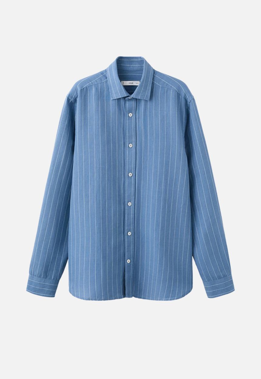 MANGO - Shirt Rug - Medium Blue