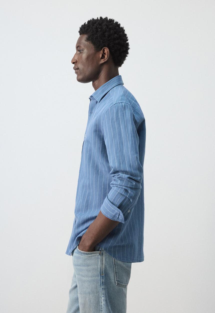 MANGO - Shirt Rug - Medium Blue