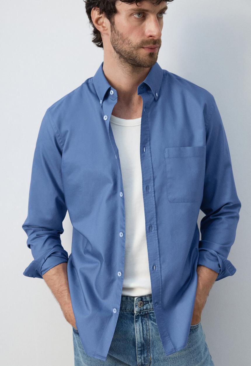 MANGO - Shirt Oxli - Medium Blue