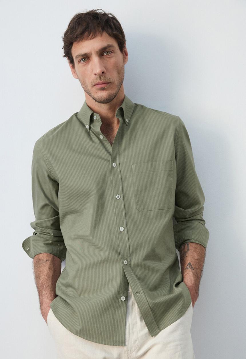 MANGO - Shirt Oxlir - Green