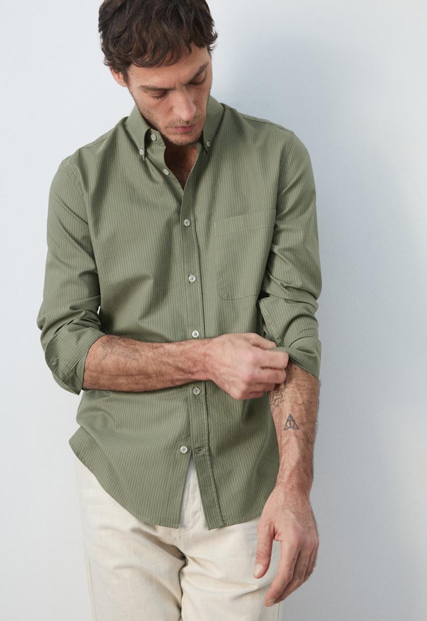 MANGO - Shirt Oxlir - Green