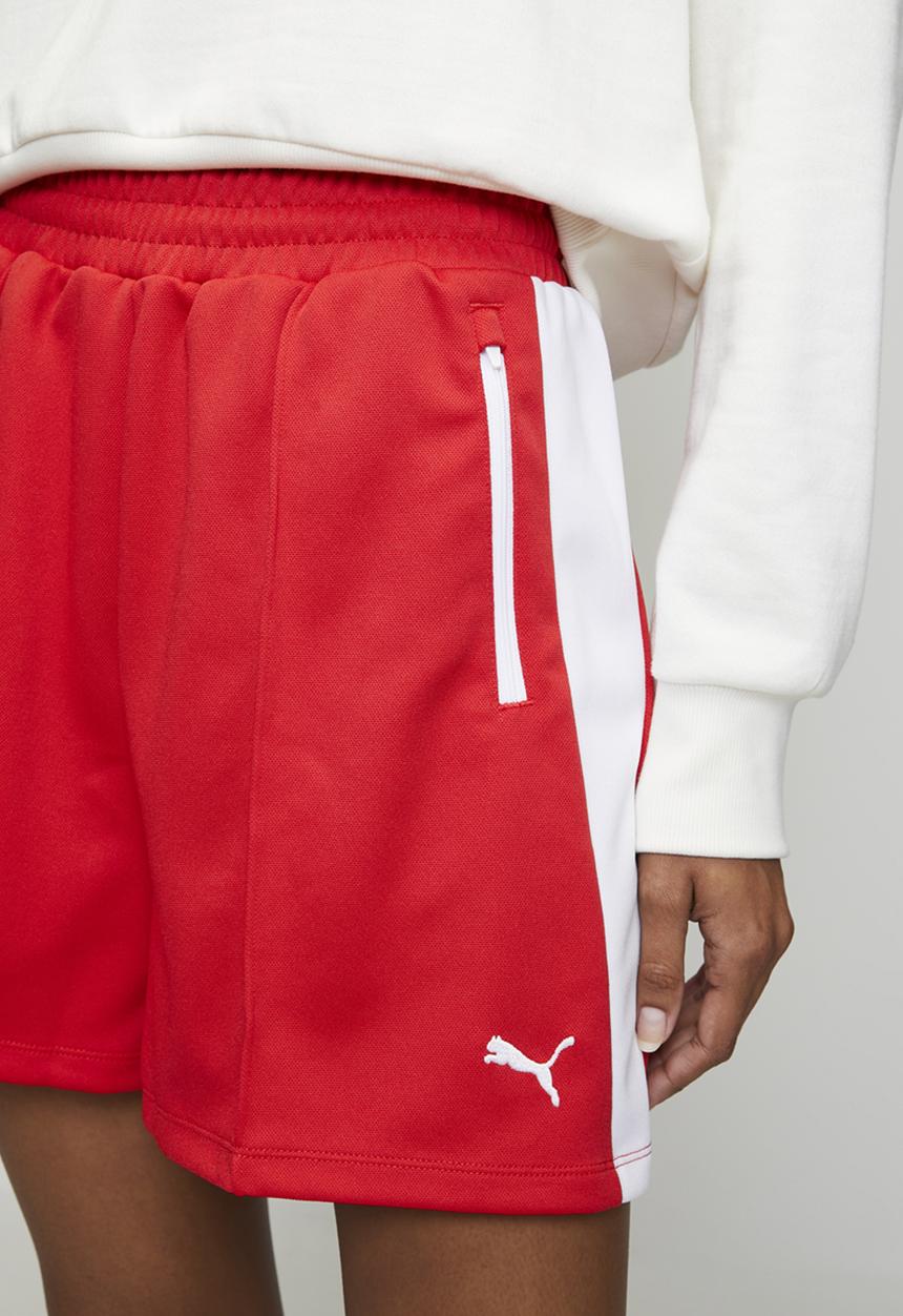 PUMA - T7 Relaxed Pintuck Shorts 4  For All Tim - For All Time Red
