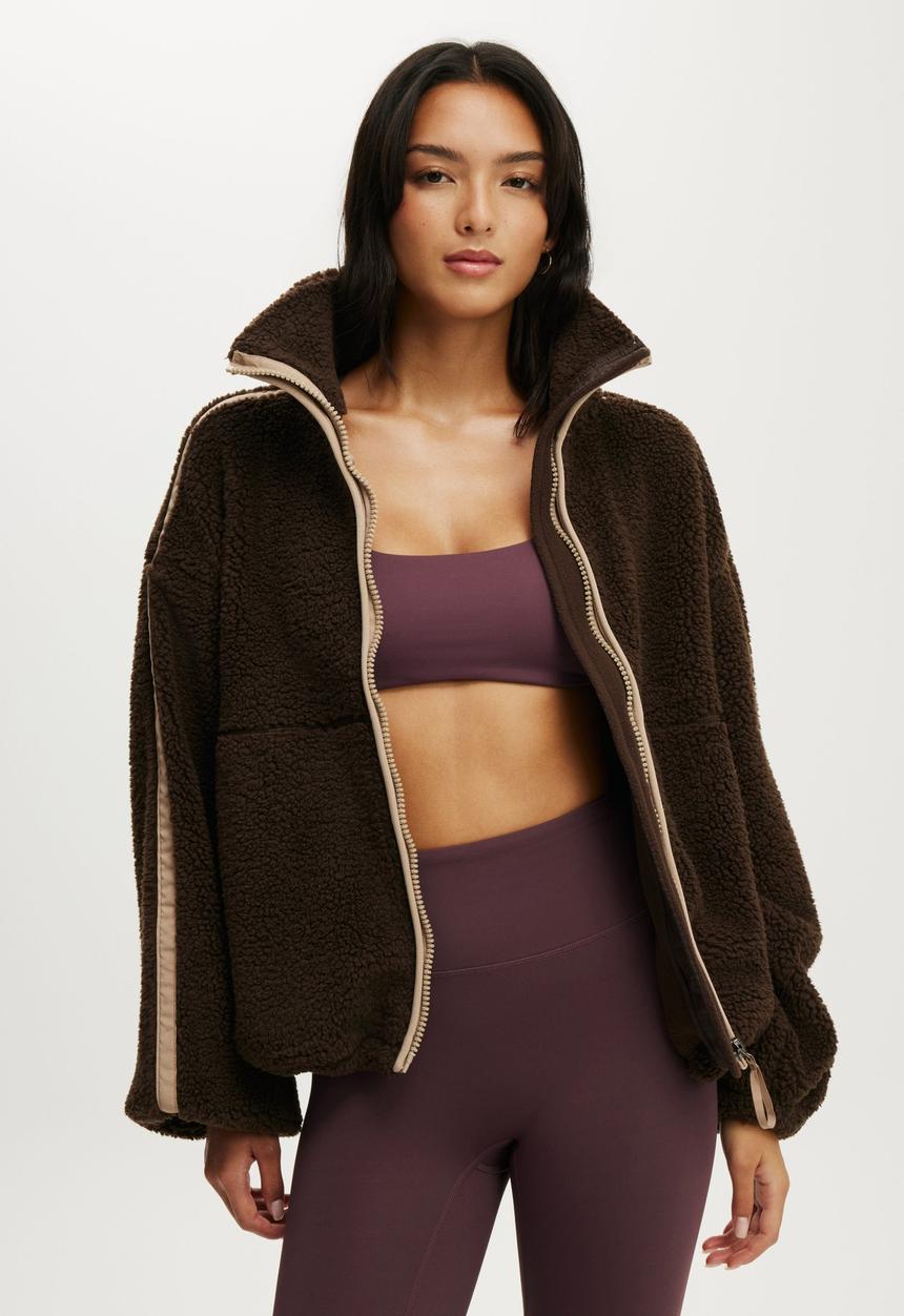 Cotton On - Trail Sherpa Jacket - French Roast