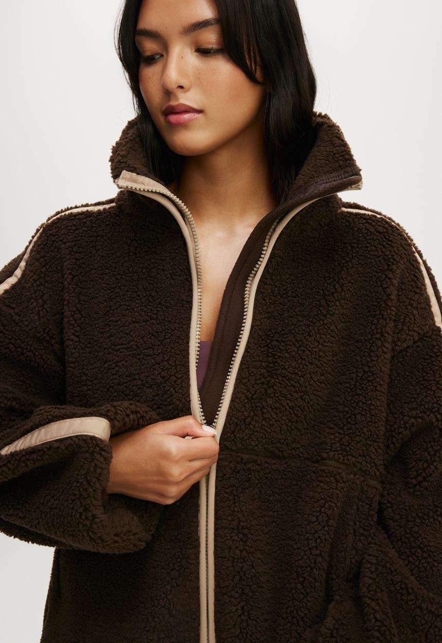Cotton On - Trail Sherpa Jacket - French Roast