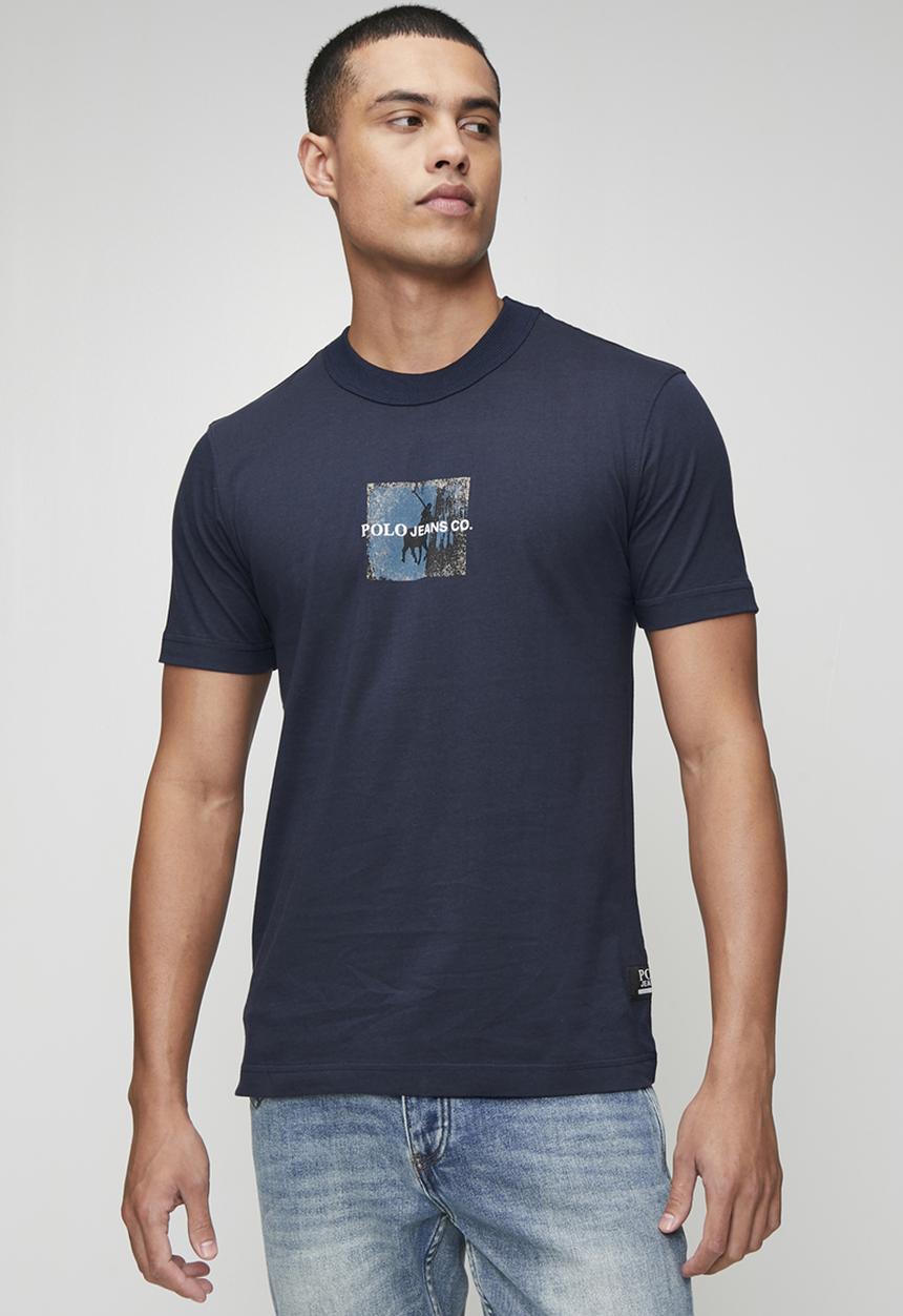 POLO - Sechaba Pjc Short sleeve Block Logo Tee - Navy