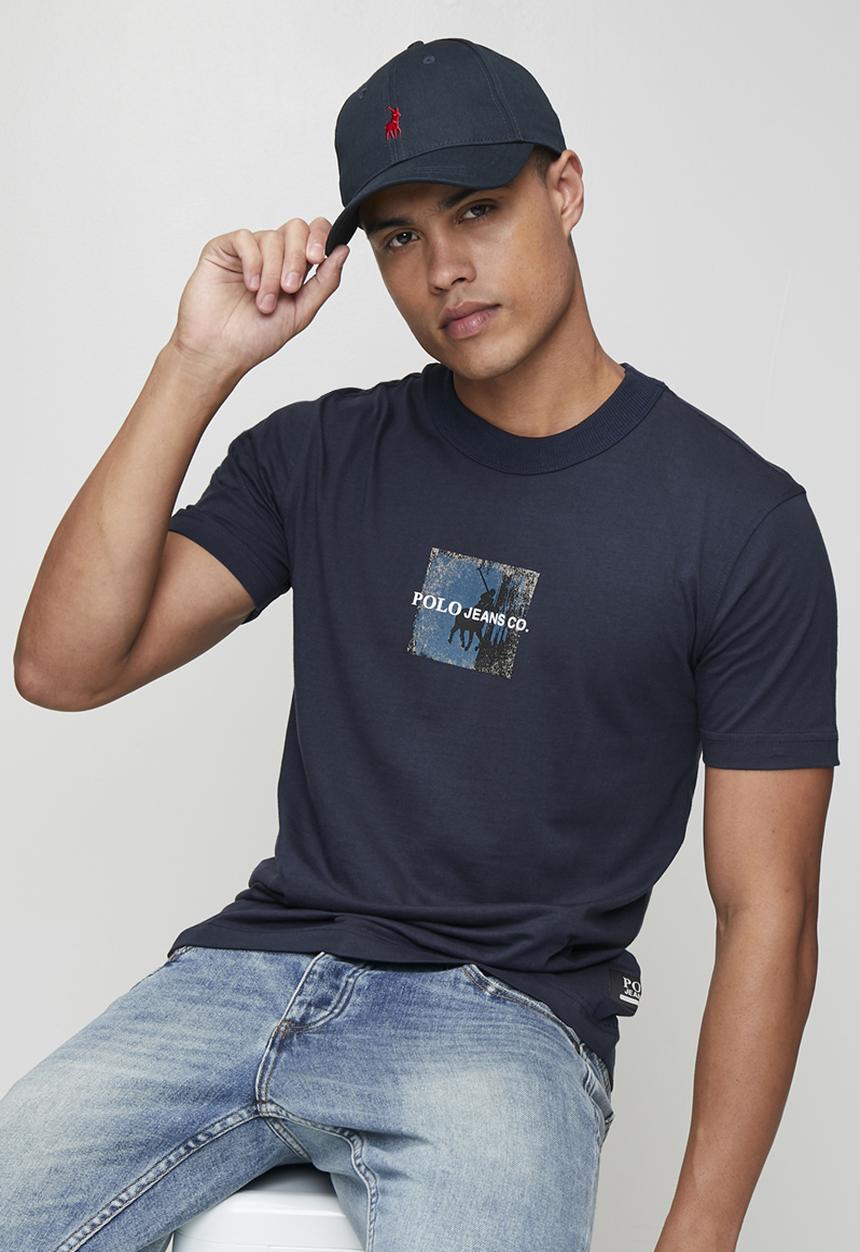 POLO - Sechaba Pjc Short sleeve Block Logo Tee - Navy