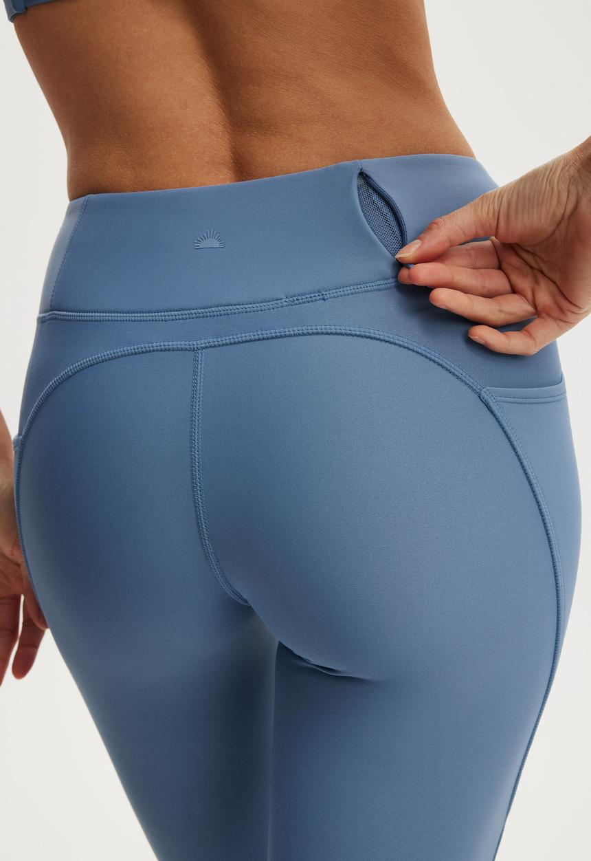 Cotton On - Fleece Lined Active Full Length Tight - Infinity Blue