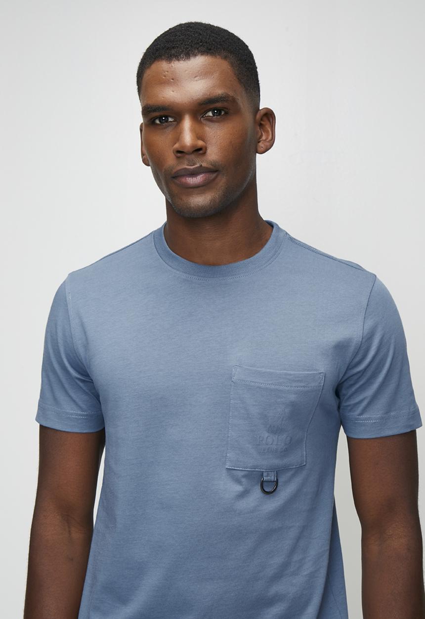 POLO - Sthembiso Pjc Ss Pocket Tee - Blue
