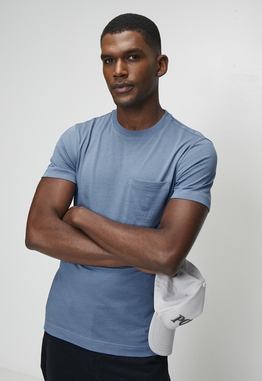 POLO - Sthembiso Pjc Ss Pocket Tee - Blue