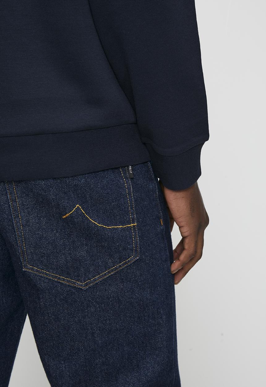 POLO - Harrison Colourblock Ls Sweater - Navy & Red