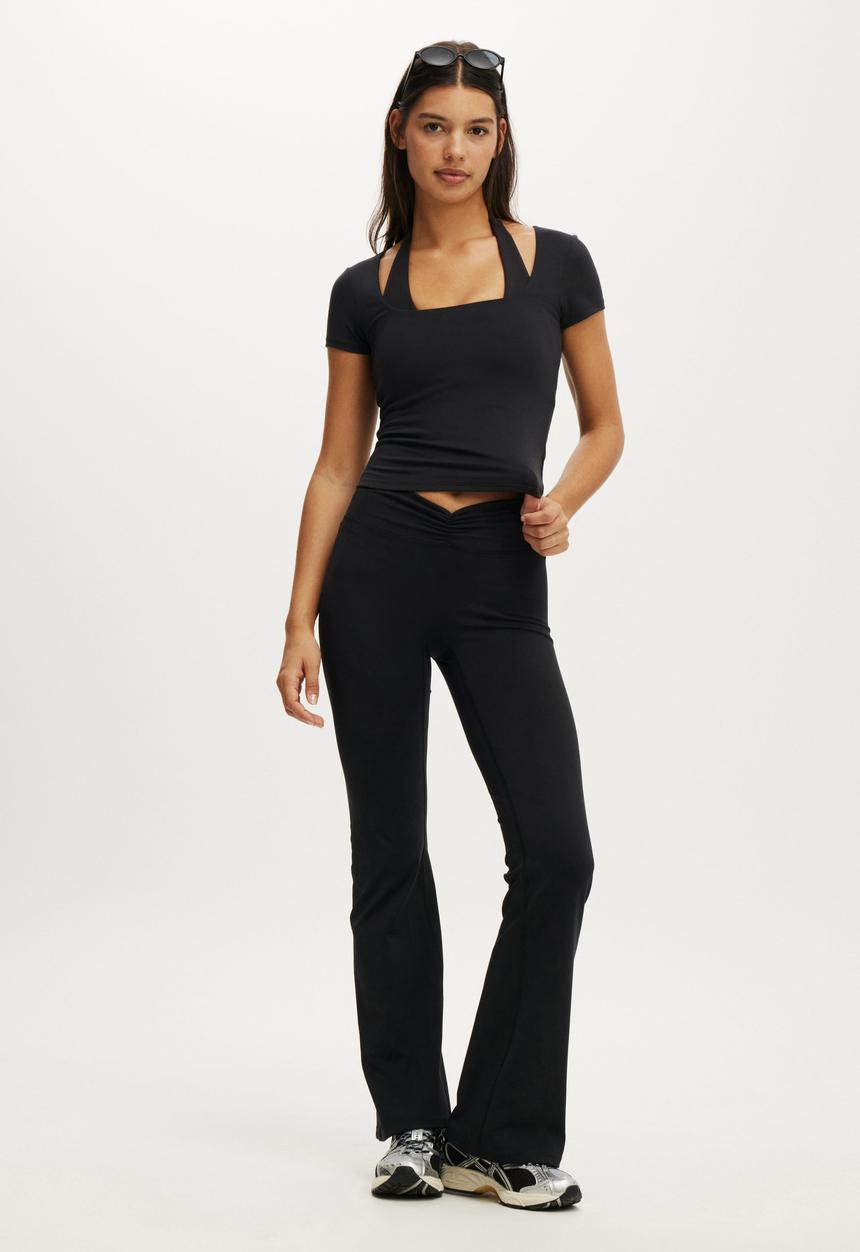 Cotton On - Ultra Soft Square Neck Fitted T-shirt - Black
