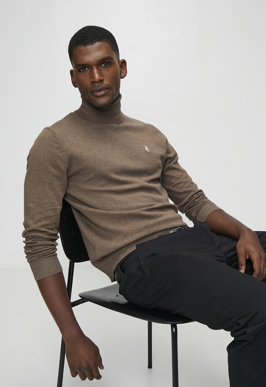 POLO - Bradley Roll Neck Ls Knitwear  - Taupe