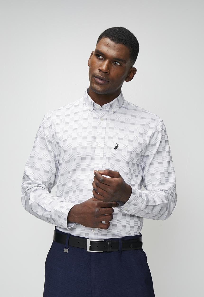 POLO - Torres Ls Check Shirt - White