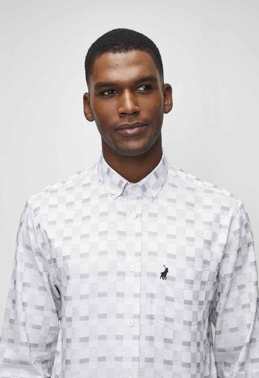 POLO - Torres Ls Check Shirt - White