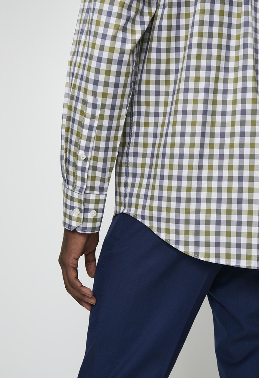 POLO - Wilson Ls Gingham Check Shirt - Fatigue
