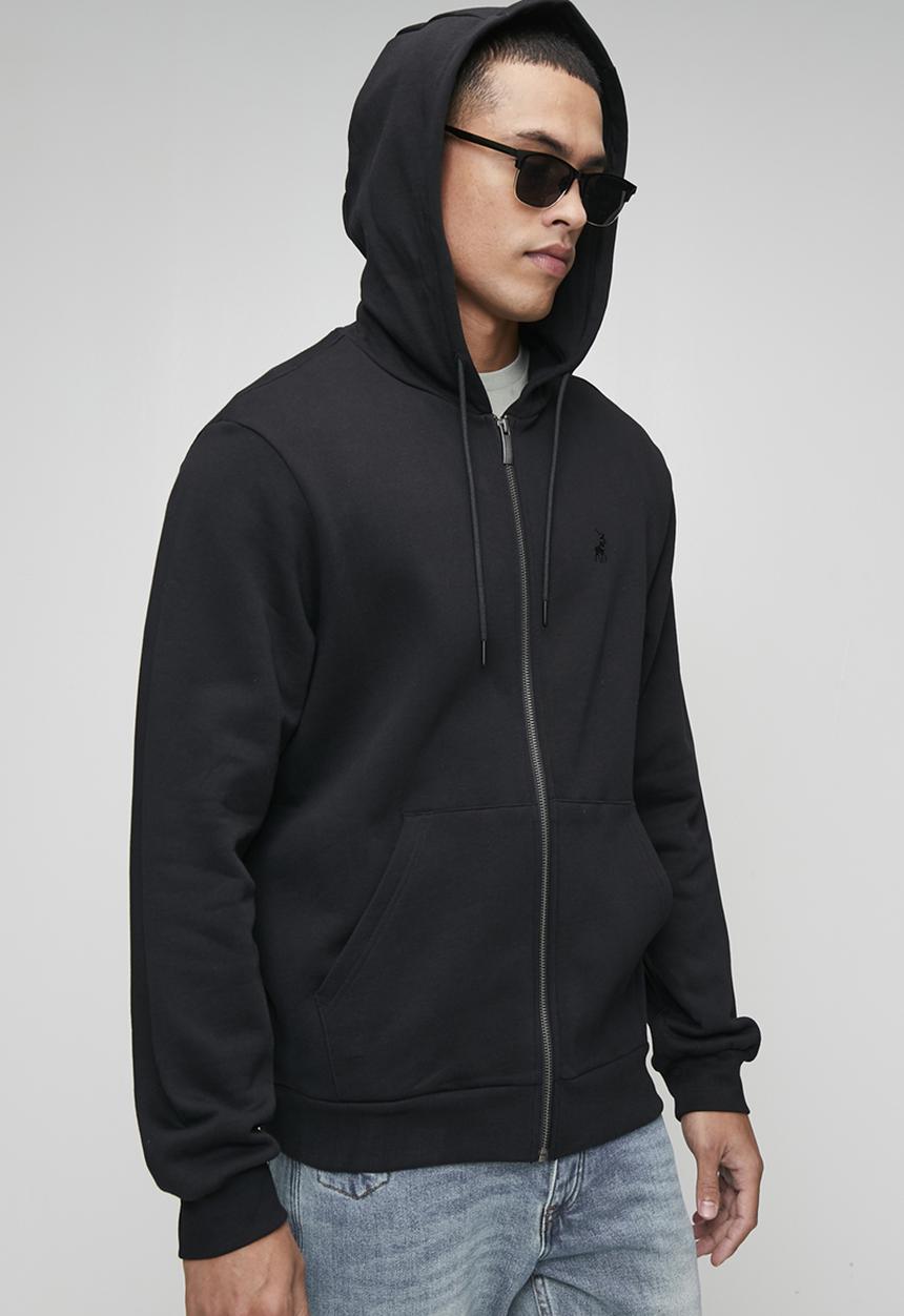 POLO - Aakilhd Essential Fleece Hoodie - Black