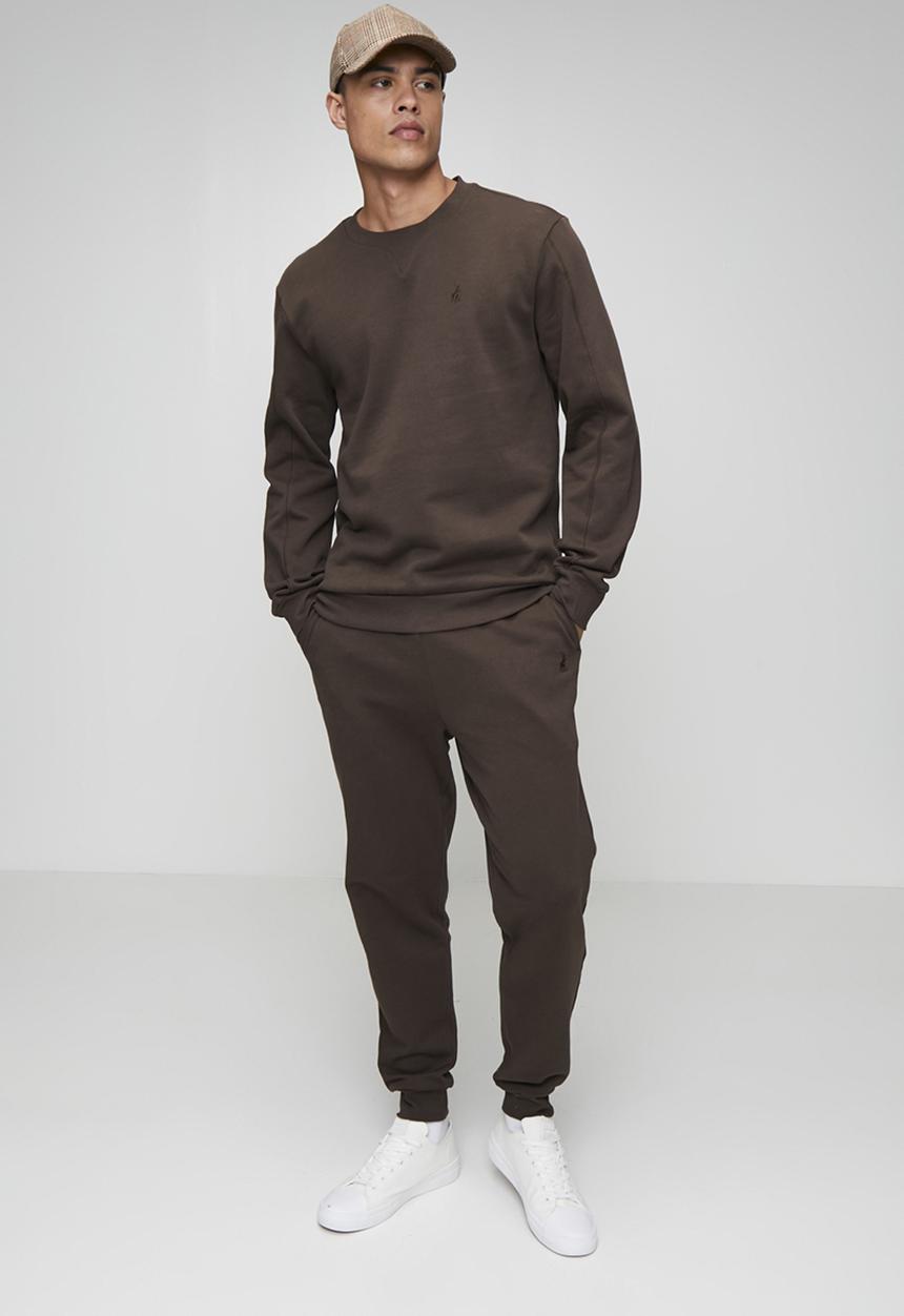 POLO - Aakil Essential Fleece Jogger - Dark Brown