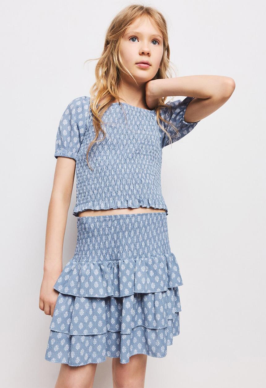 MANGO - Skirt SELLOSET - Medium Blue