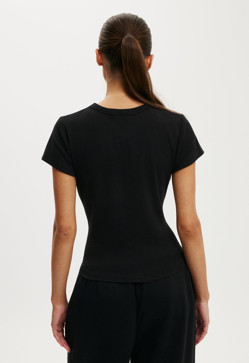 Cotton On - Active Rib Baby Tee - Black