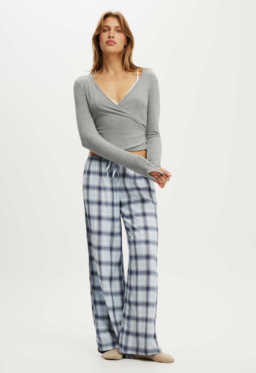 Cotton On - Super soft wrap long sleeve top - mid grey marle