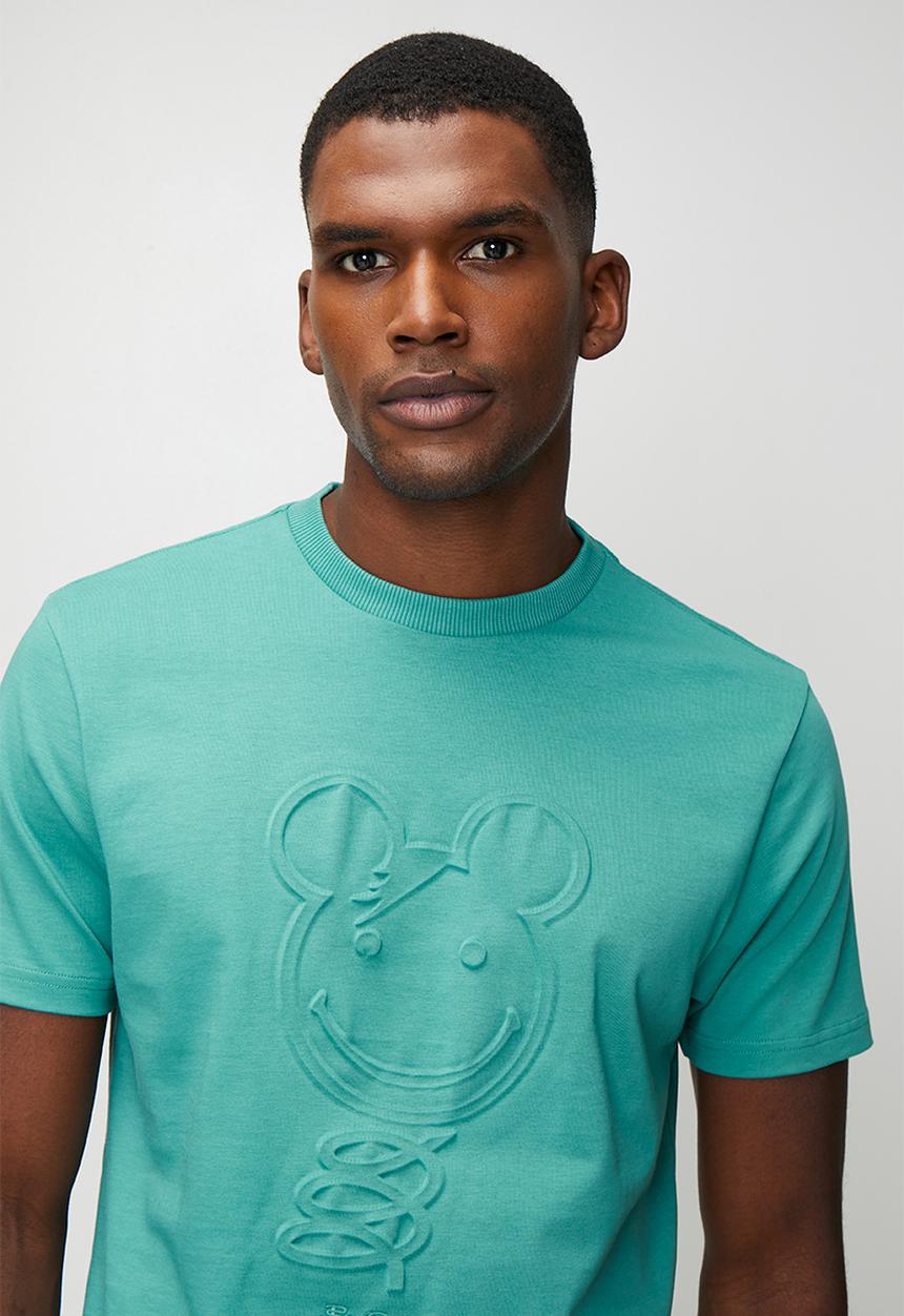 Ben Sherman - 3D Embossed Happy Bear 260g Tee Shirt - Aqua Teal