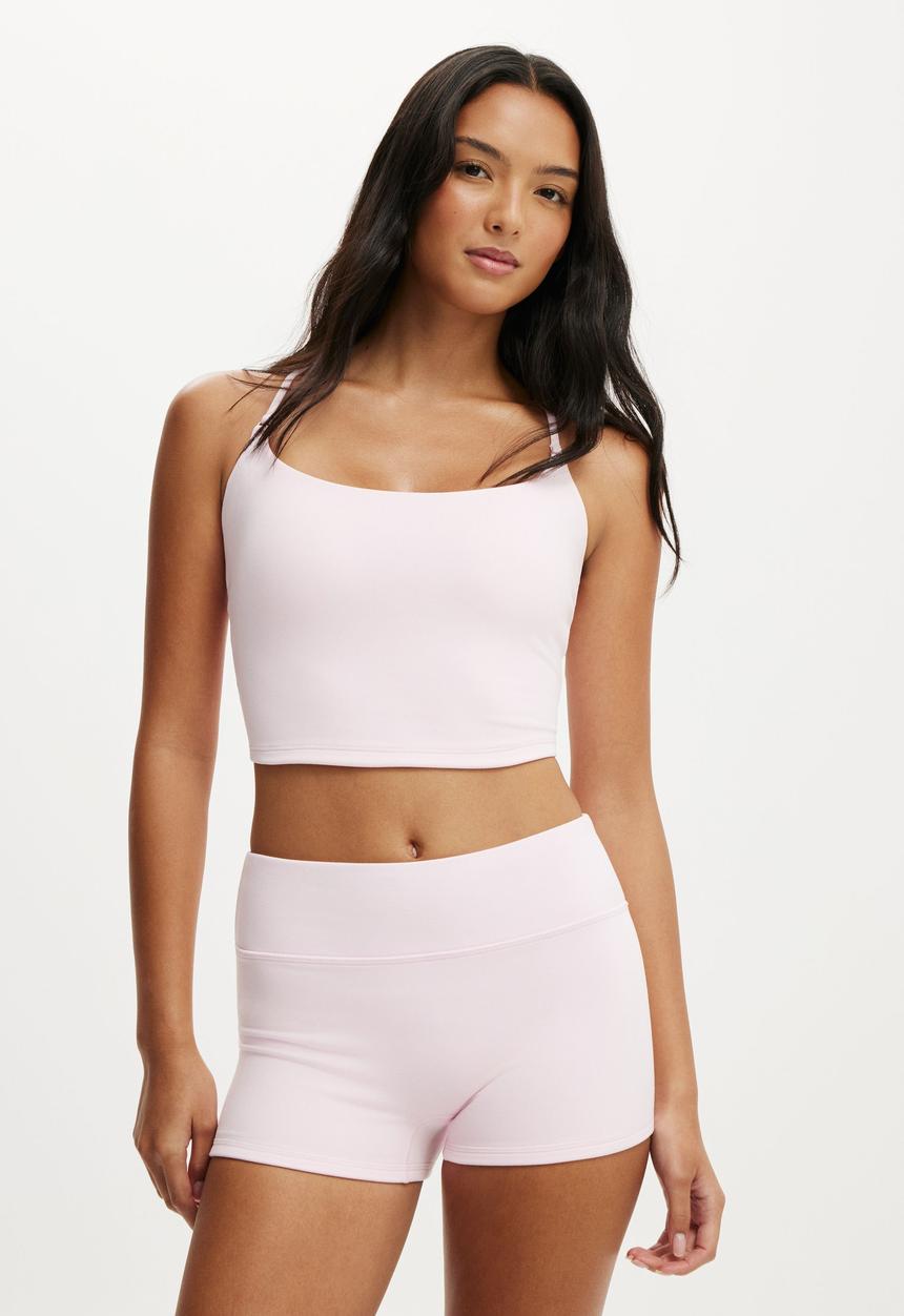 Cotton On - Ultra Soft Cropped Twist Back Tank - Cherry Dream