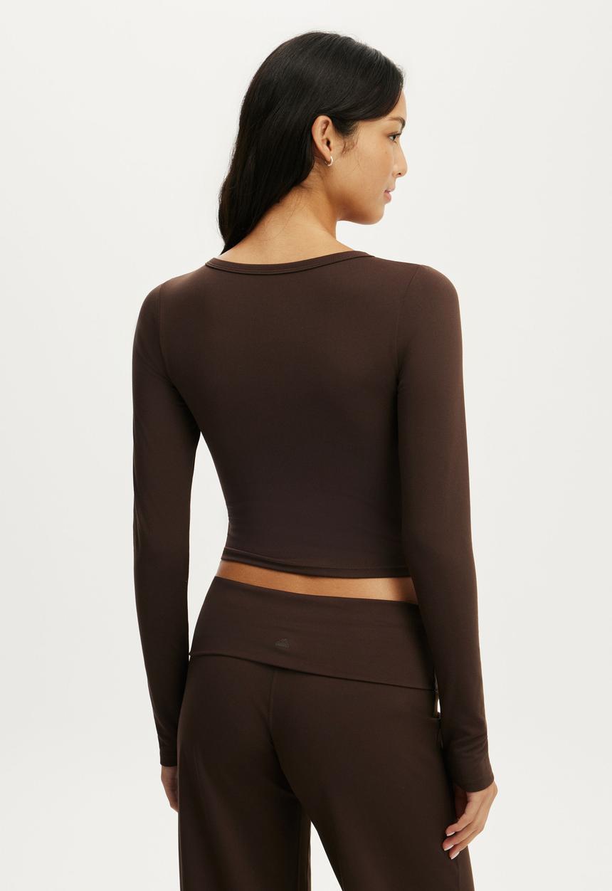 Cotton On - Ultra Soft Corset Long Sleeve - French Roast
