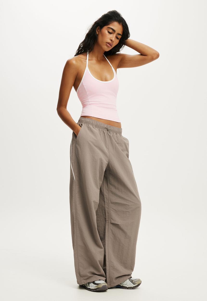 Cotton On - Ultra Move Scoop Halter Tank - Cherry Dream