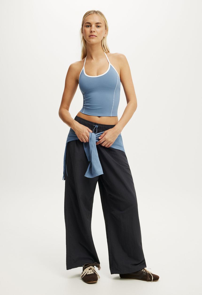 Cotton On - Ultra Move Scoop Halter Tank - Infinity Blue