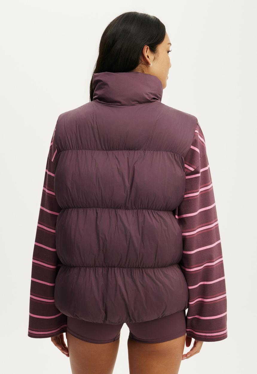 Cotton On - The Mother Puffer Vest - Choc Plum