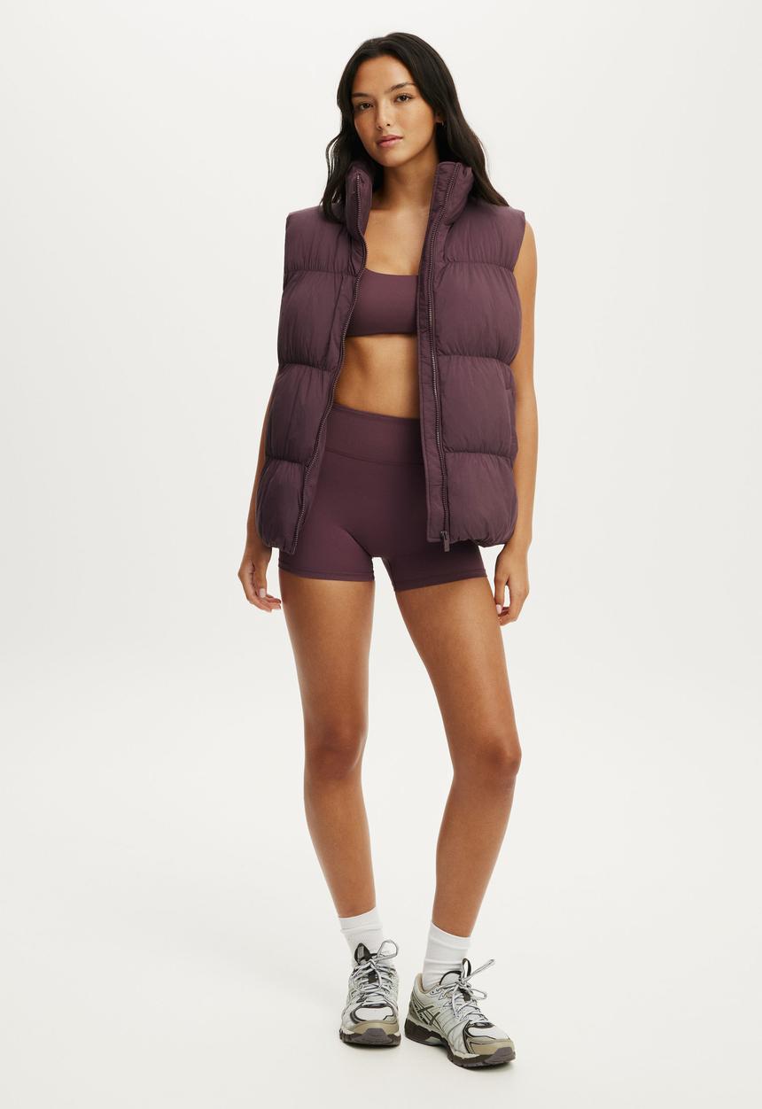 Cotton On - The Mother Puffer Vest - Choc Plum