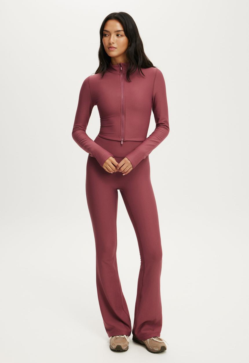 Cotton On - Active Fleece Lined Cropped Jacket - Dusty Rose