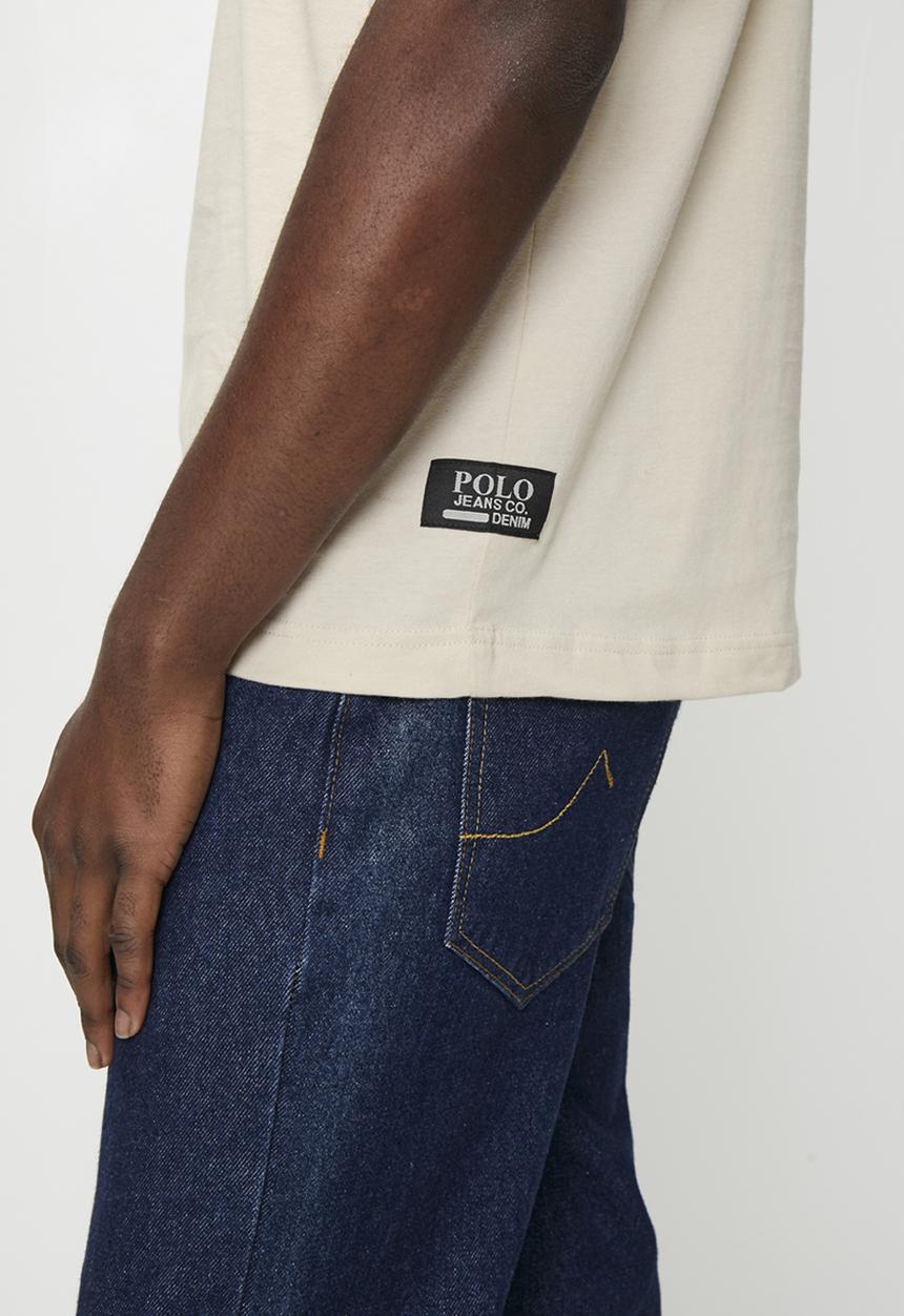 POLO - Sainte Pjc Ss Wax Stamp Logo Tee - Stone
