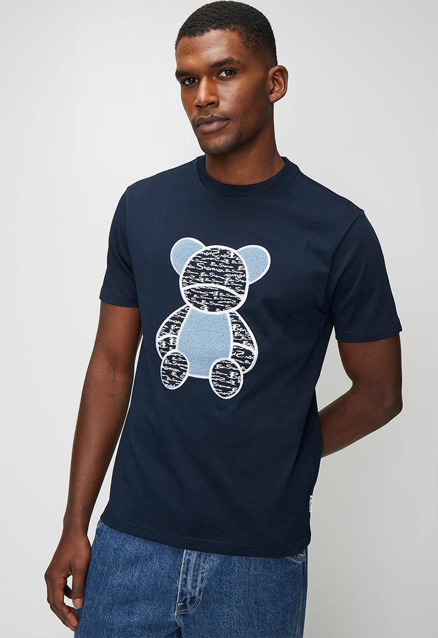 Ben Sherman - Bear Chenille Fur Tee-Shirt - Navy