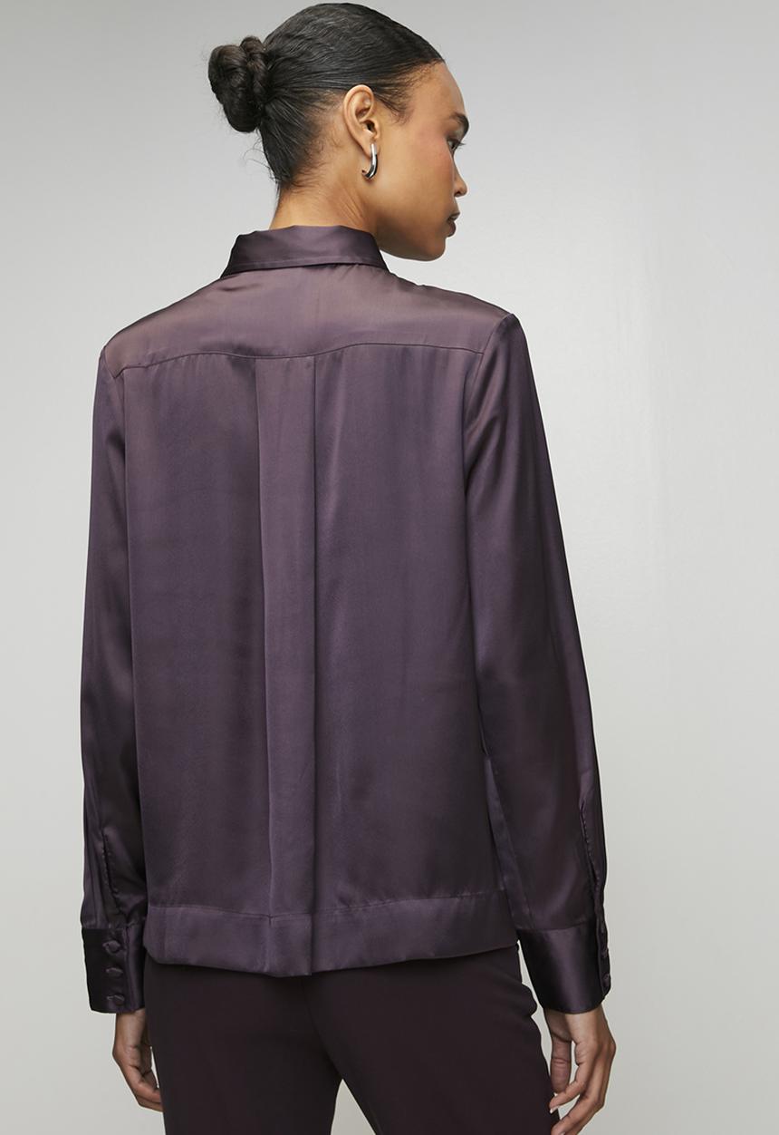 POLO - Wmn Macey Long sleeve Tie Blouse - Plum