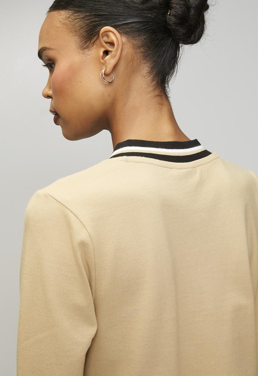 POLO - Wmn Cory Pique Long sleeve Dress - Camel